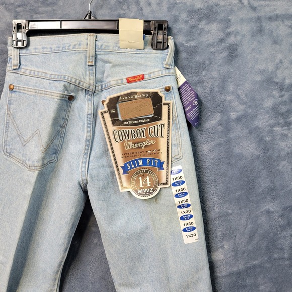 Wrangler Cowboy Cut Slim Fit Jeans Light Wash Denim 1 X 30 NWT Made in USA‎